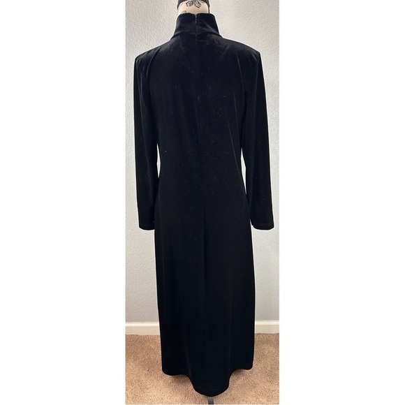 Express Vintage 90s Y2K Tricot Velvet Effect Maxi Dress Black Whimsigoth 9/10 - Picture 6 of 8